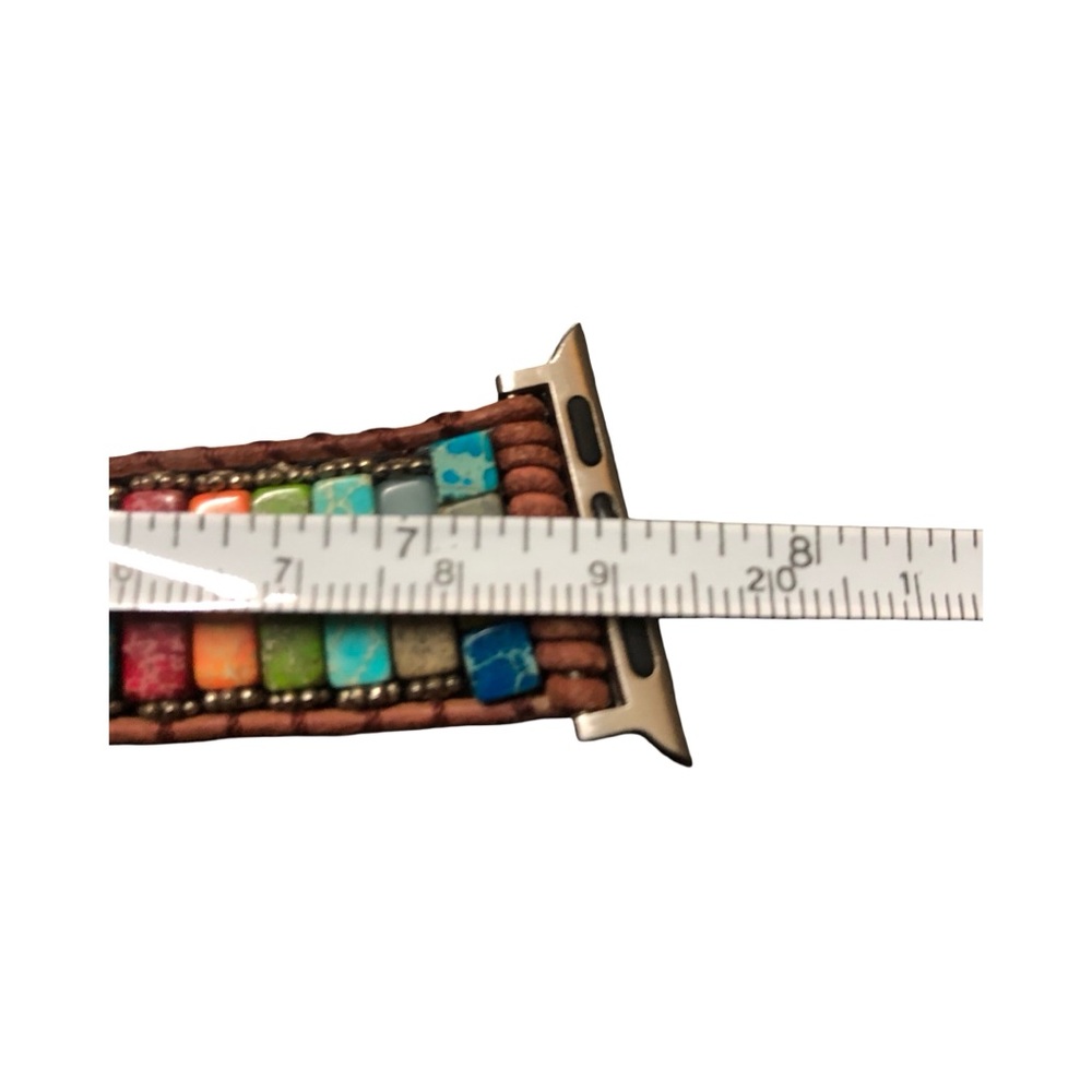 Apple Watch Band Boho Gemstone Leather Wrap 38 40 41mm - Picture 7 of 10
